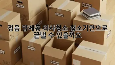 정읍 망제동 이사청소, 청소기만으로 끝낼 수 있을까요?